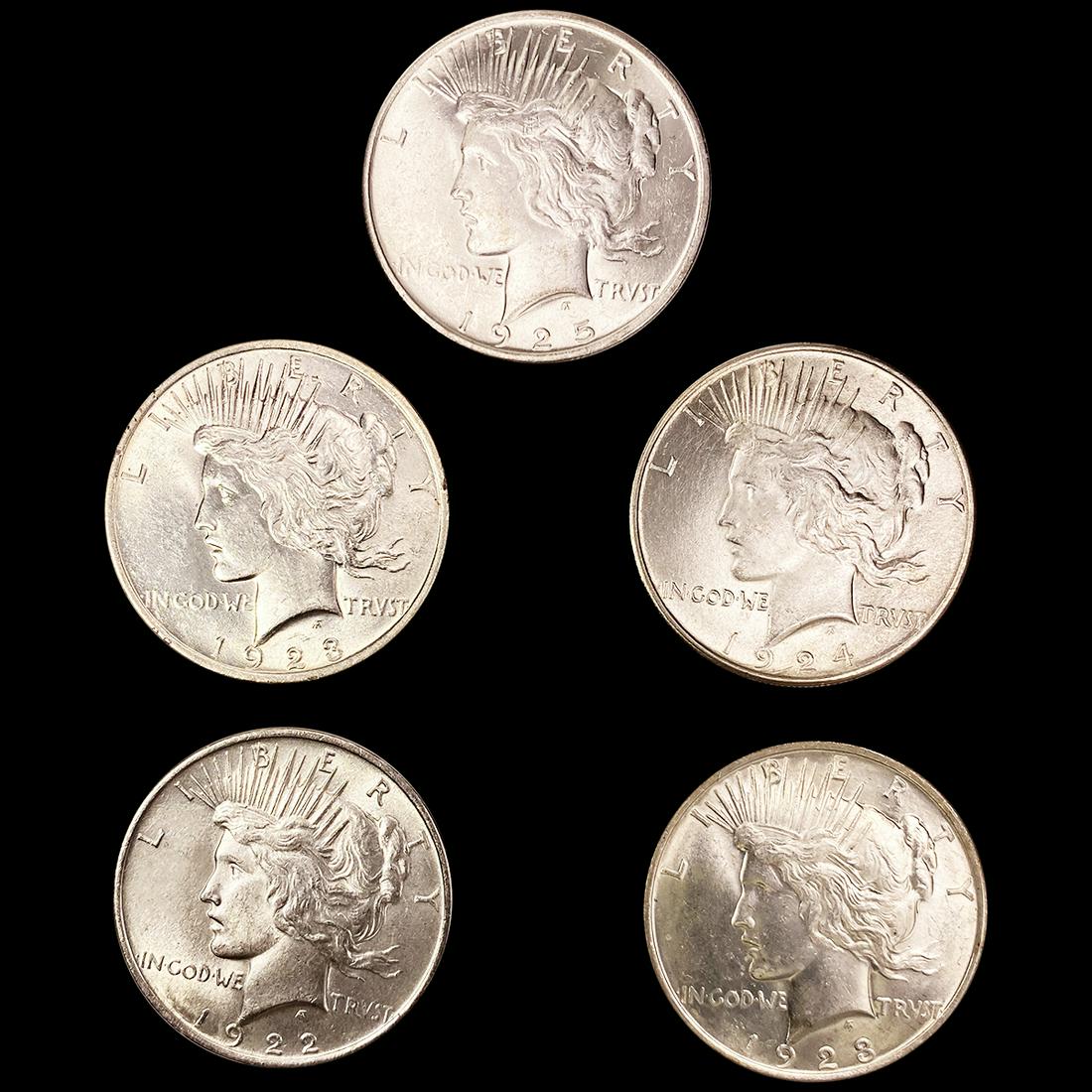 (5) Peace Silver Dollars UNCIRCULATED (1 of 2)