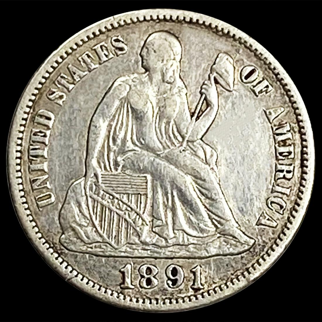 1891-S Seated Liberty Dime NEARLY UNCIRCULATED (1 of 2)
