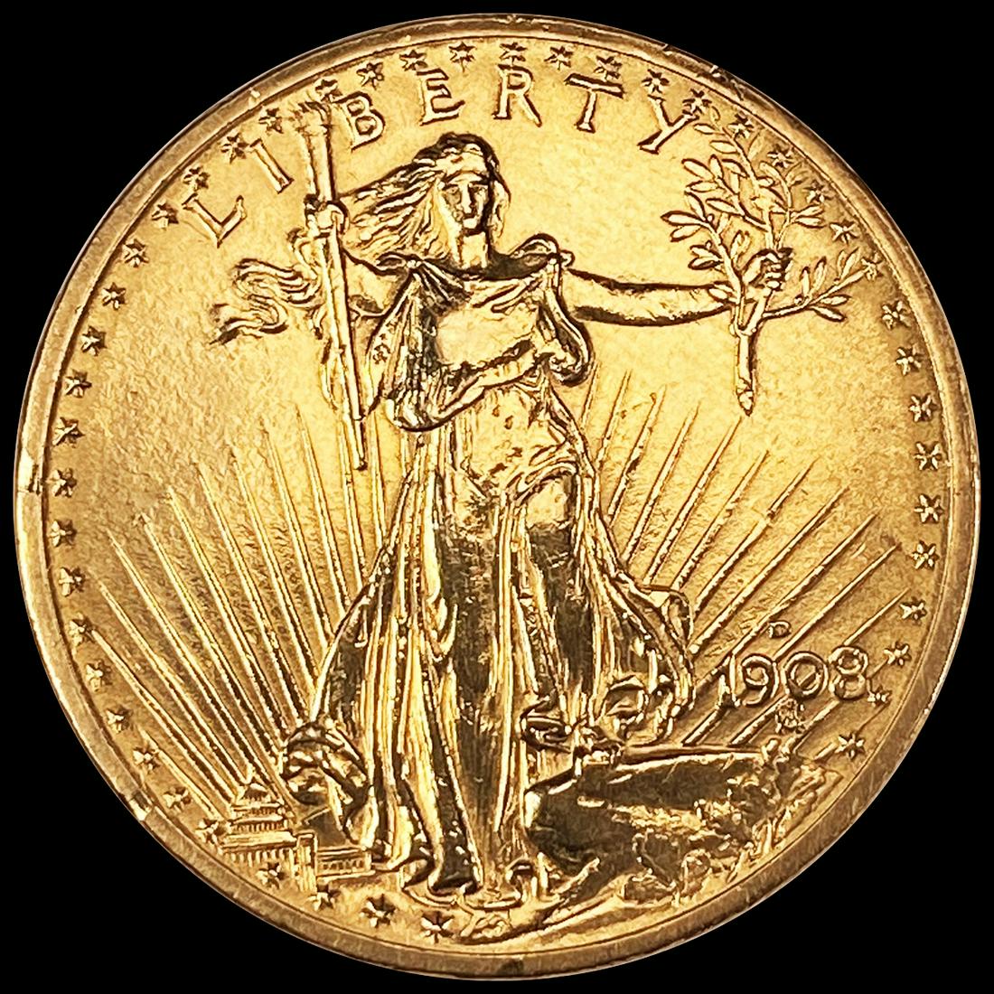 1908-D $20 Gold Double Eagle UNCIRCULATED (1 of 2)