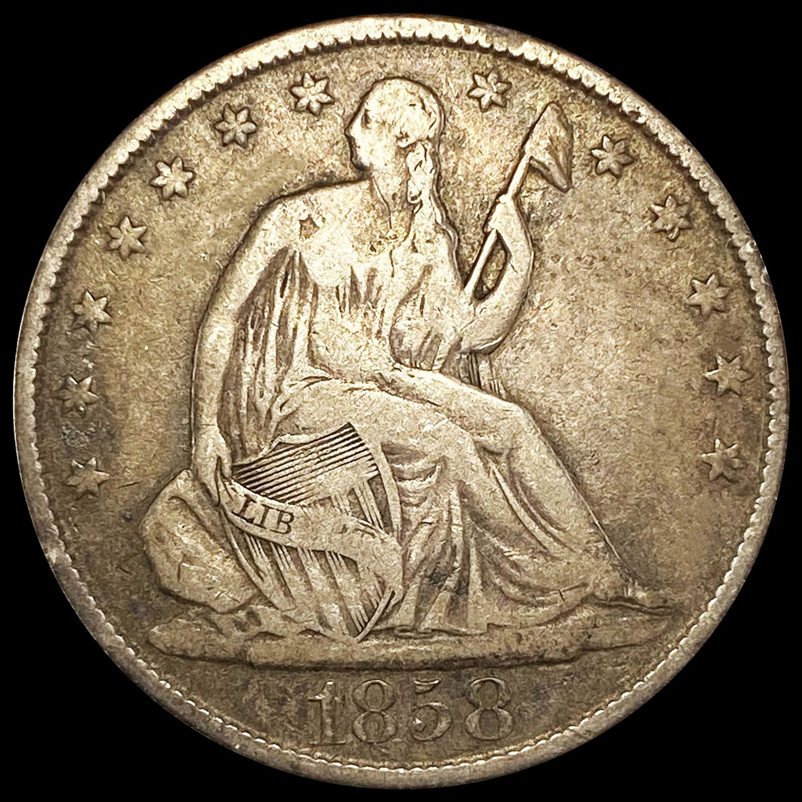 1858-O Seated Liberty Half Dollar NICELY CIRC (1 of 2)