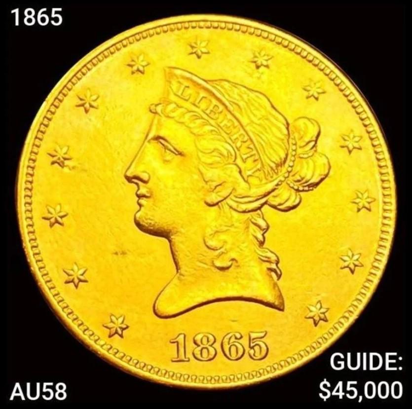 1865 $10 Gold Eagle CHOICE AU (1 of 2)