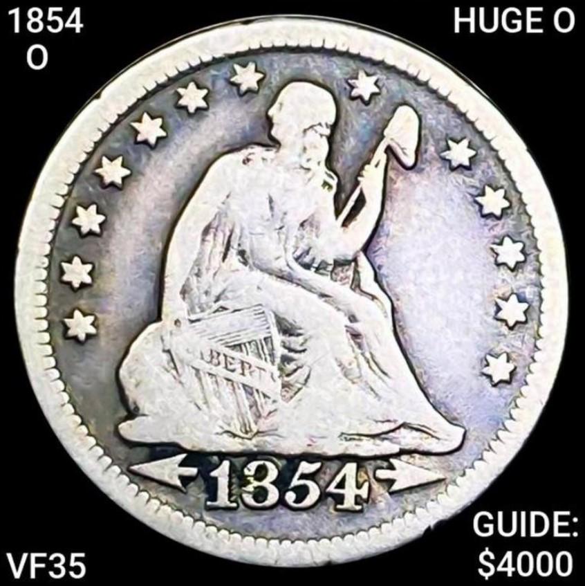 1854-O HUGE O Seated Lib Quarter LIGHTLY CIRC (1 of 2)