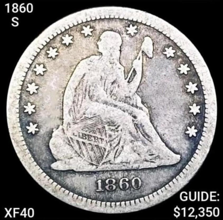 1860-S Seated Liberty Quarter LIGHTLY CIRC (1 of 2)