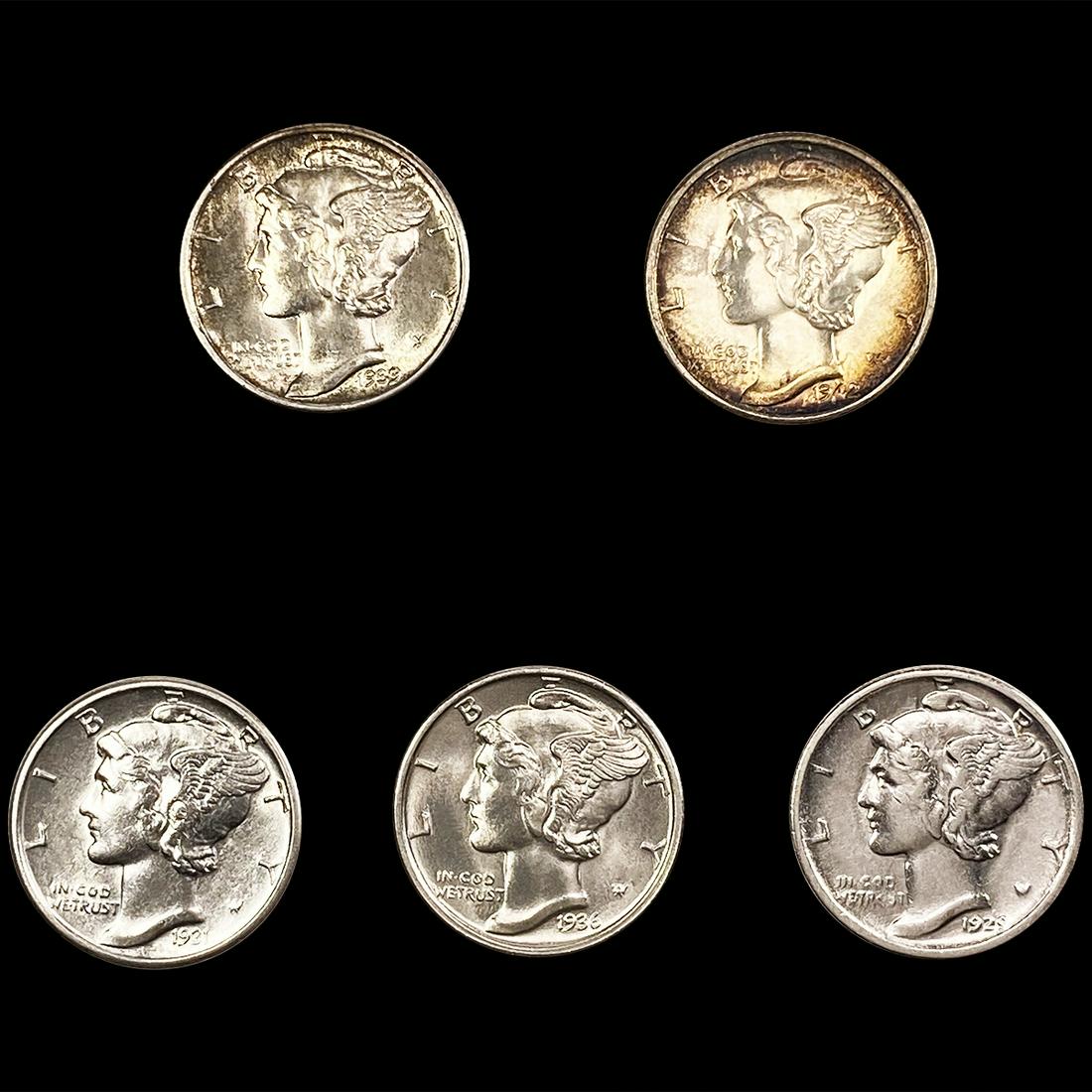 (5) Mercury Dimes UNCIRCULATED (1 of 2)