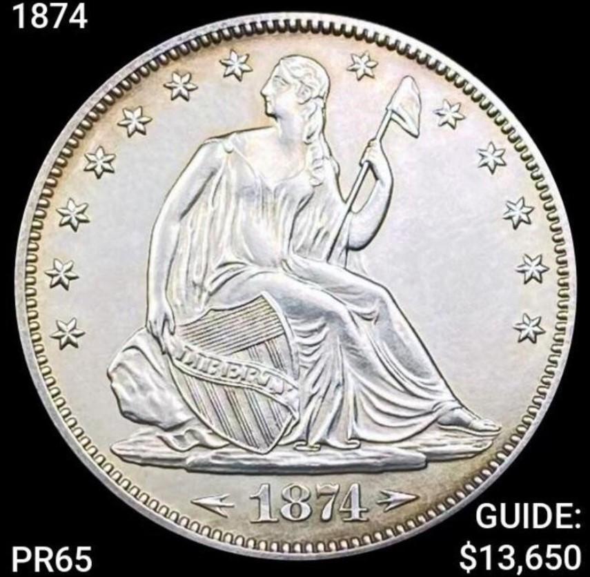 1874 Seated Liberty Half Dollar GEM PROOF (1 of 2)