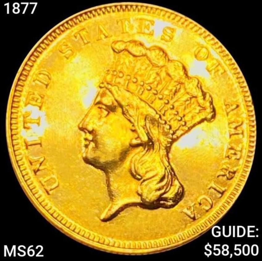1877 $3 Gold Piece UNCIRCULATED (1 of 2)