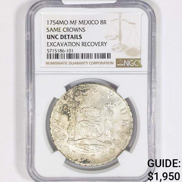 1754 Mexico Silver 8 Reales NGC-UNC DetailS (1 of 2)