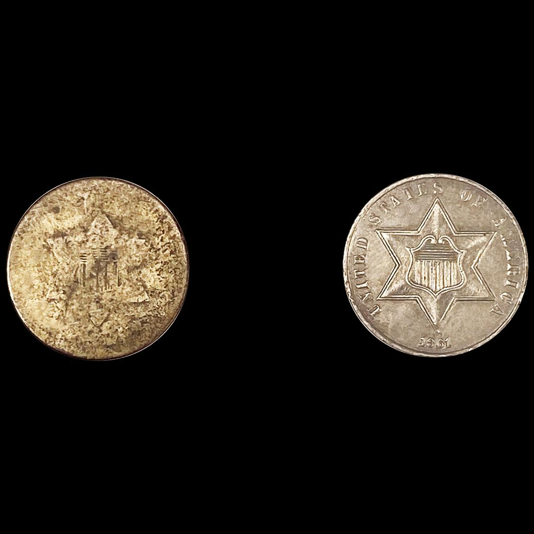 (2) Silver 3 Cents (1 of 2)