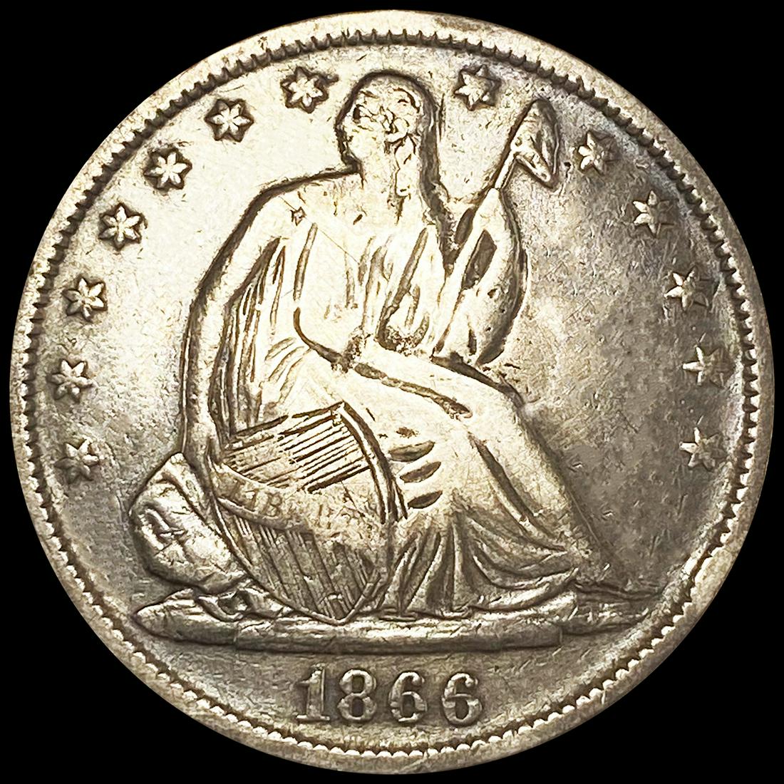 1866-S Seated Liberty Half Dollar NEARLY UNC (1 of 2)