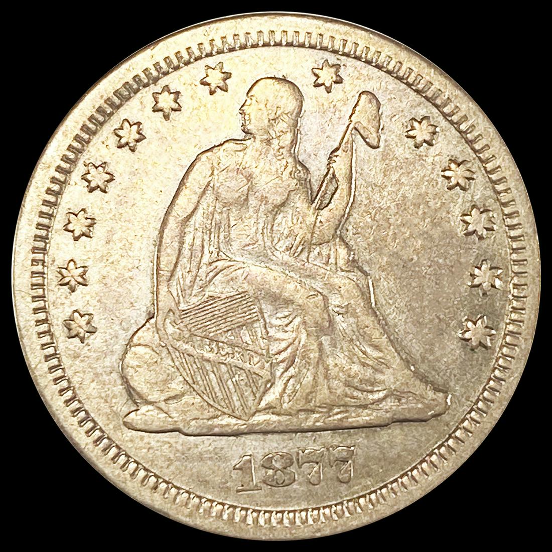 1877-CC Seated Liberty Quarter NEARLY (1 of 2)