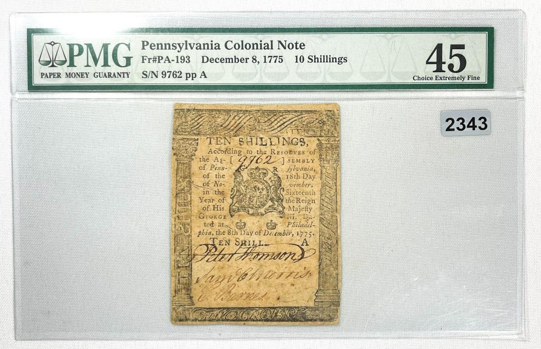 1775 Penn Colonial Note 10 Shillings PMG-CHOICE AU (1 of 2)