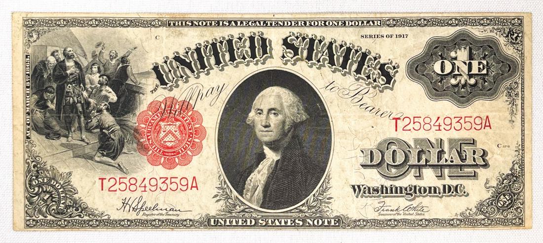 1917 US Red Seal One Dollar Bill (1 of 2)