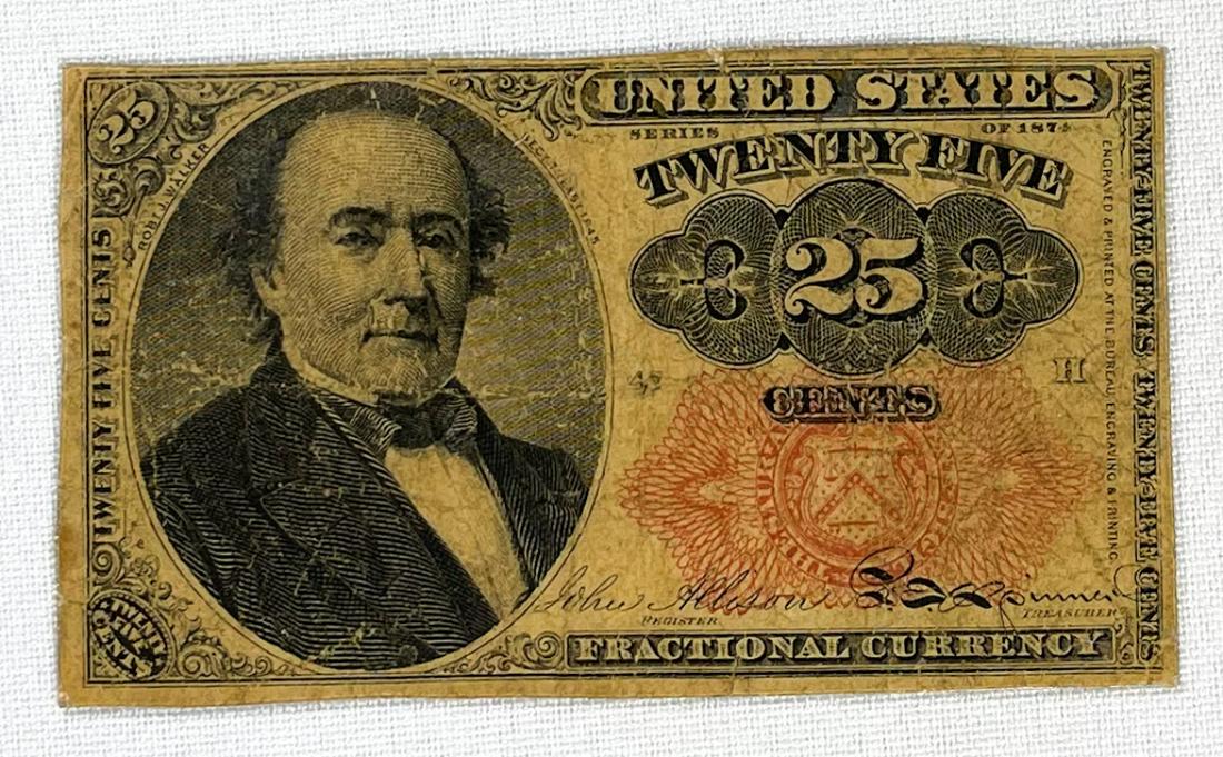 1874 US 25c Frational Currency Bill CIRC: 1874 US 25c Frational Currency Bill CIRC