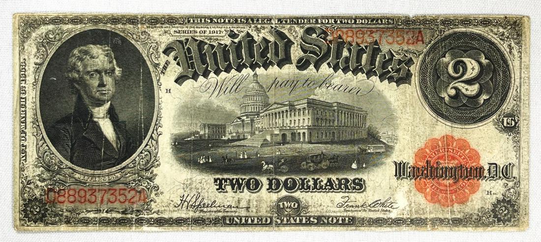 1917 LG $2 Legal Tender CIRCULATED (1 of 2)