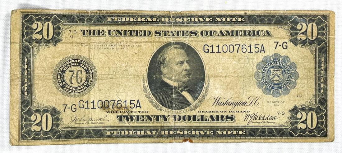 1914 LG $20 Federal Reserve Note CIRCULATED (1 of 2)