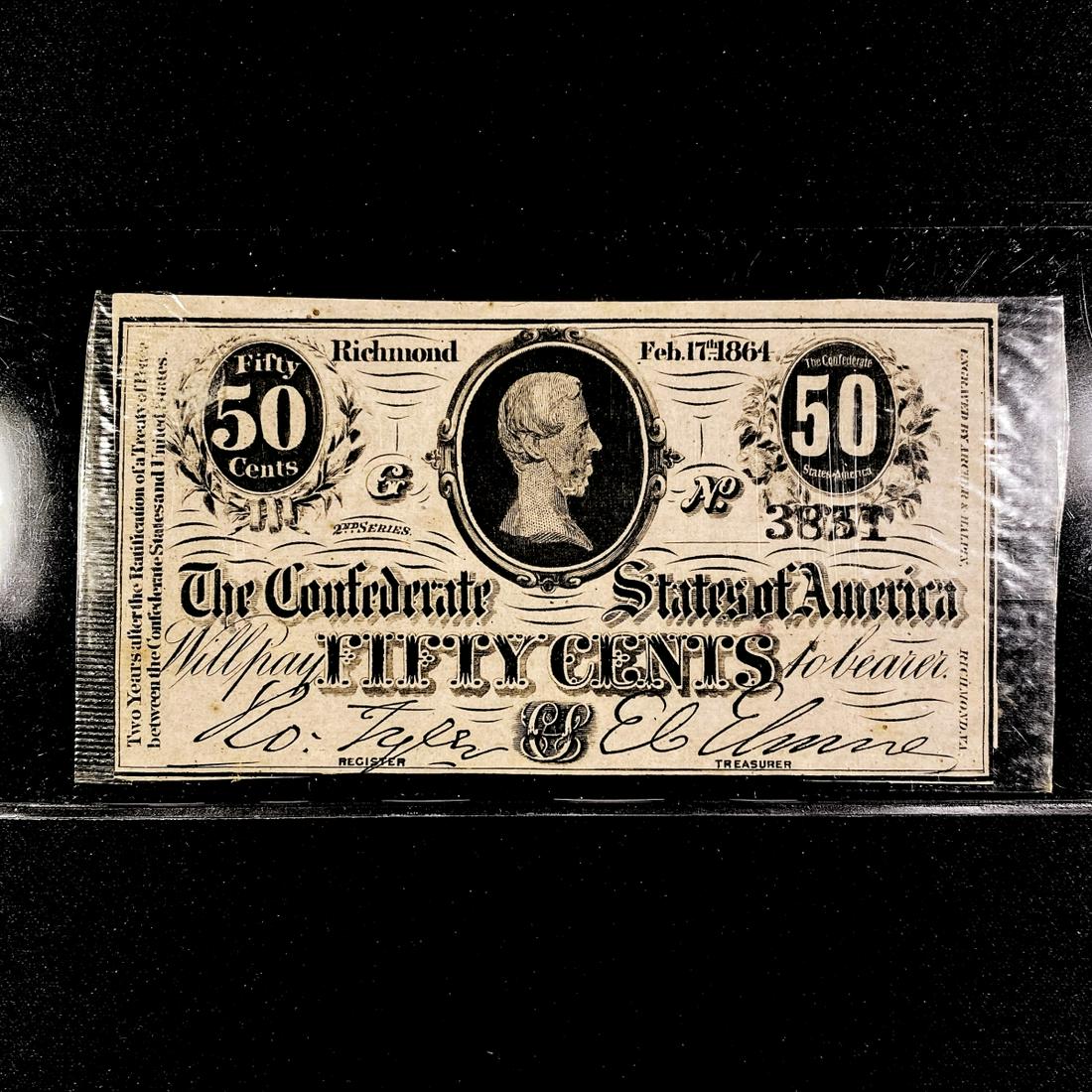 1863 Series - 50 Cent Confederate States Note (1 of 2)