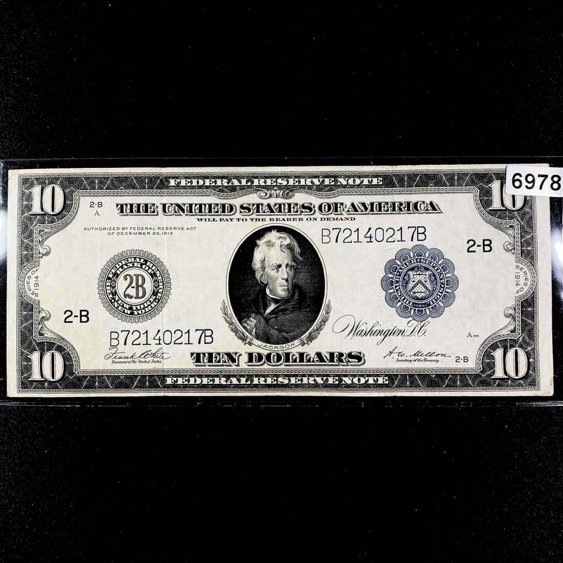 1914 $10 Dollar Federal Reserve Note CLOSELY UNC (1 of 2)