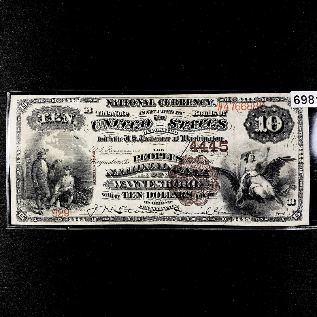 1882 $10 Waynesboro PA National Currency (1 of 2)
