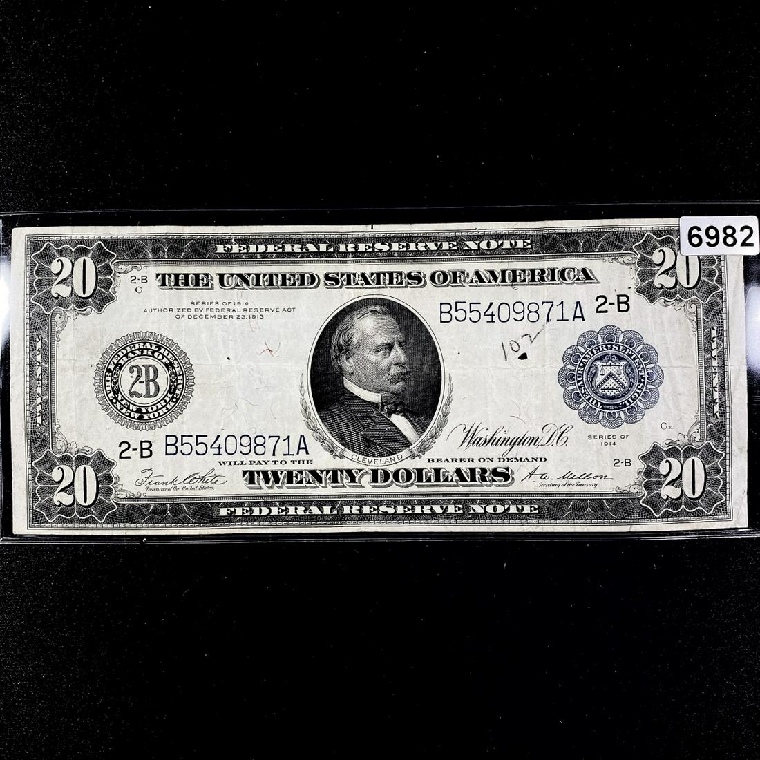 1914 LG $20 Federal Reserve Note CLOSLEY UNC (1 of 2)