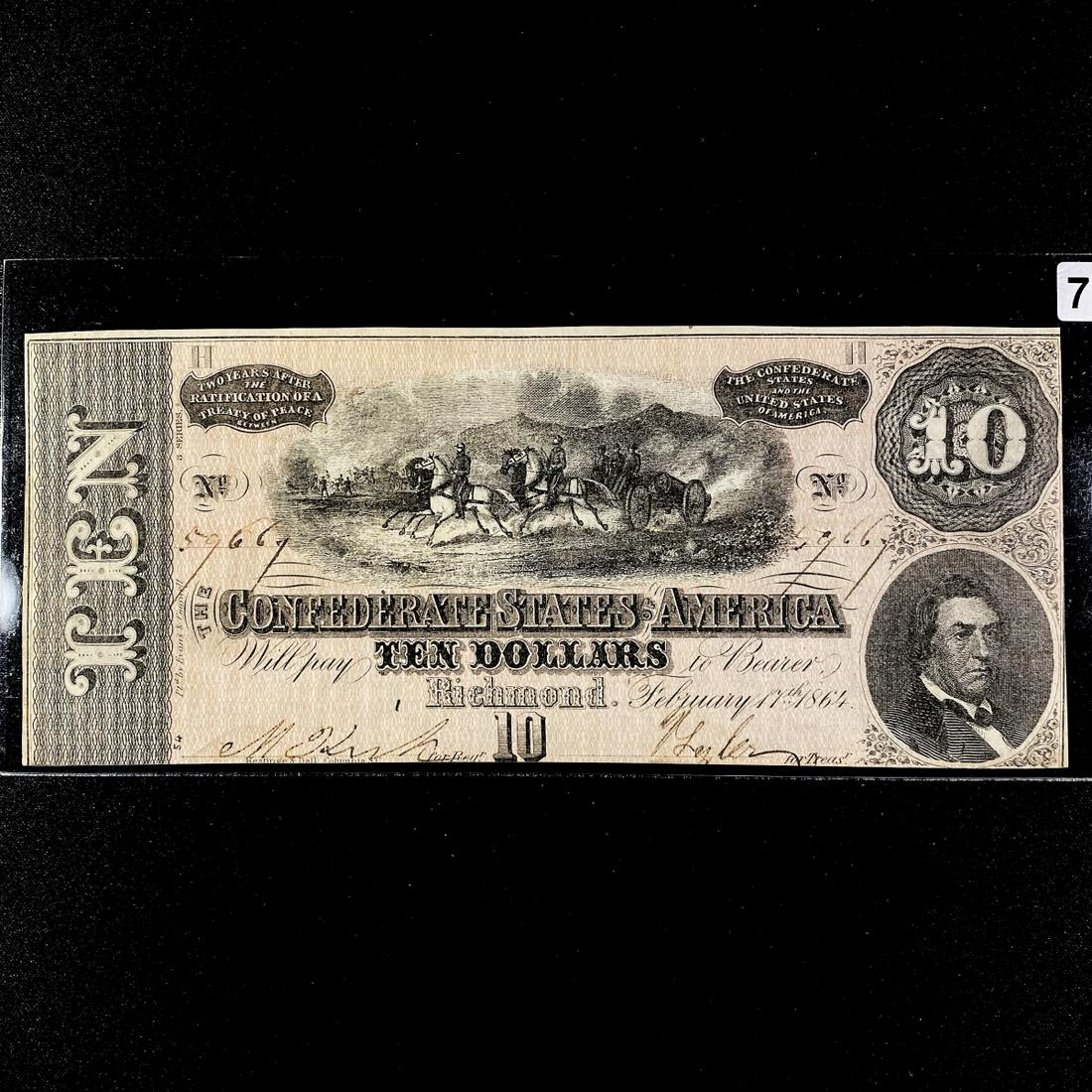 1864 Series $10 Dollar Confederate States Note (1 of 2)