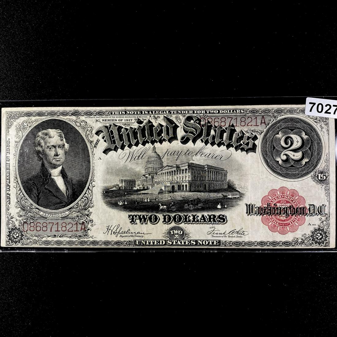 1917 Series $2 Dollar Legal Tender CLOSELY UNC (1 of 2)
