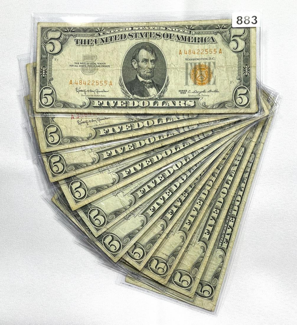 (10) $5 Dollar Legal Tender Notes - (1 of 2)