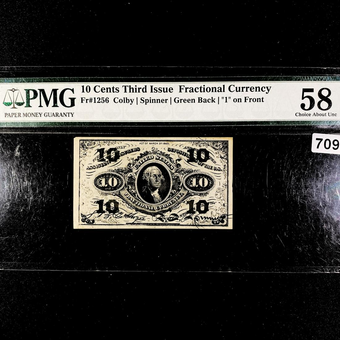 10c 3rd Issue Fractional Currency PMG-58AU (1 of 2)