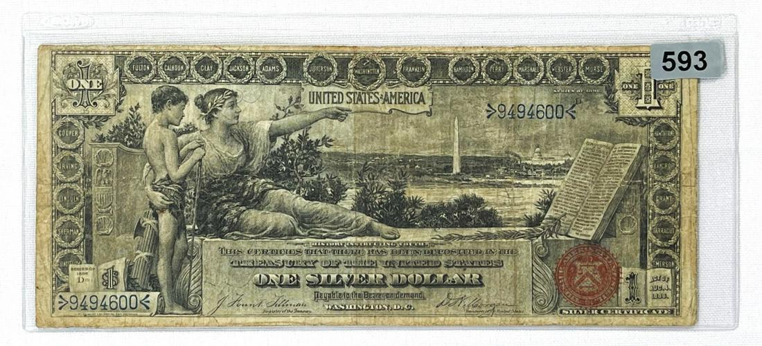 1896 Educational Note $1 Silver Certificate (1 of 2)