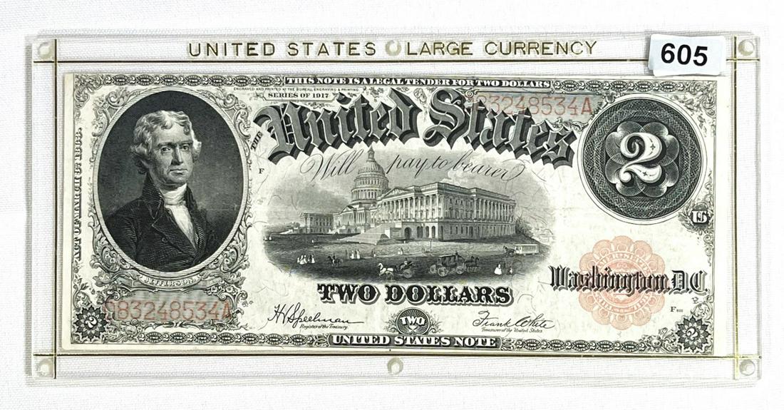 1917 LG $2 Dollars  Legal Tender Offcenter (1 of 2)