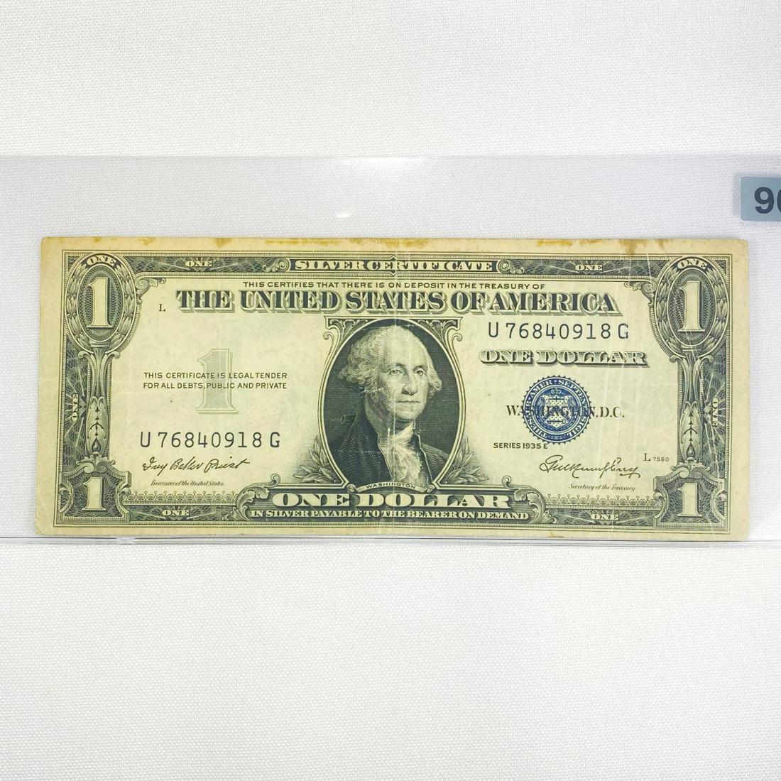 1935 ERROR $1 Silver Cert - Rev Gutter Fold (1 of 2)