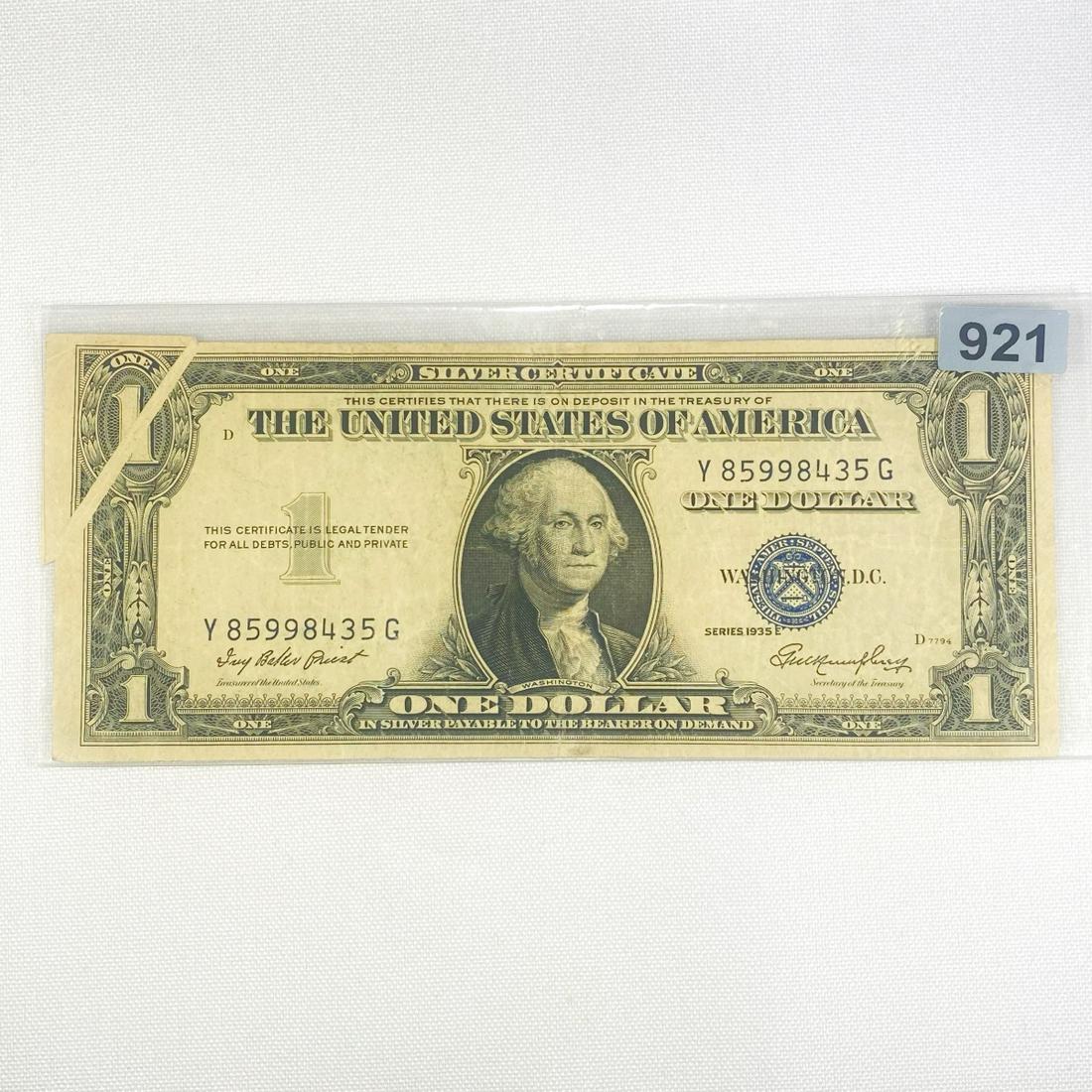 1935 ERROR $1 Gutter Fold Silver Certificate (1 of 2)