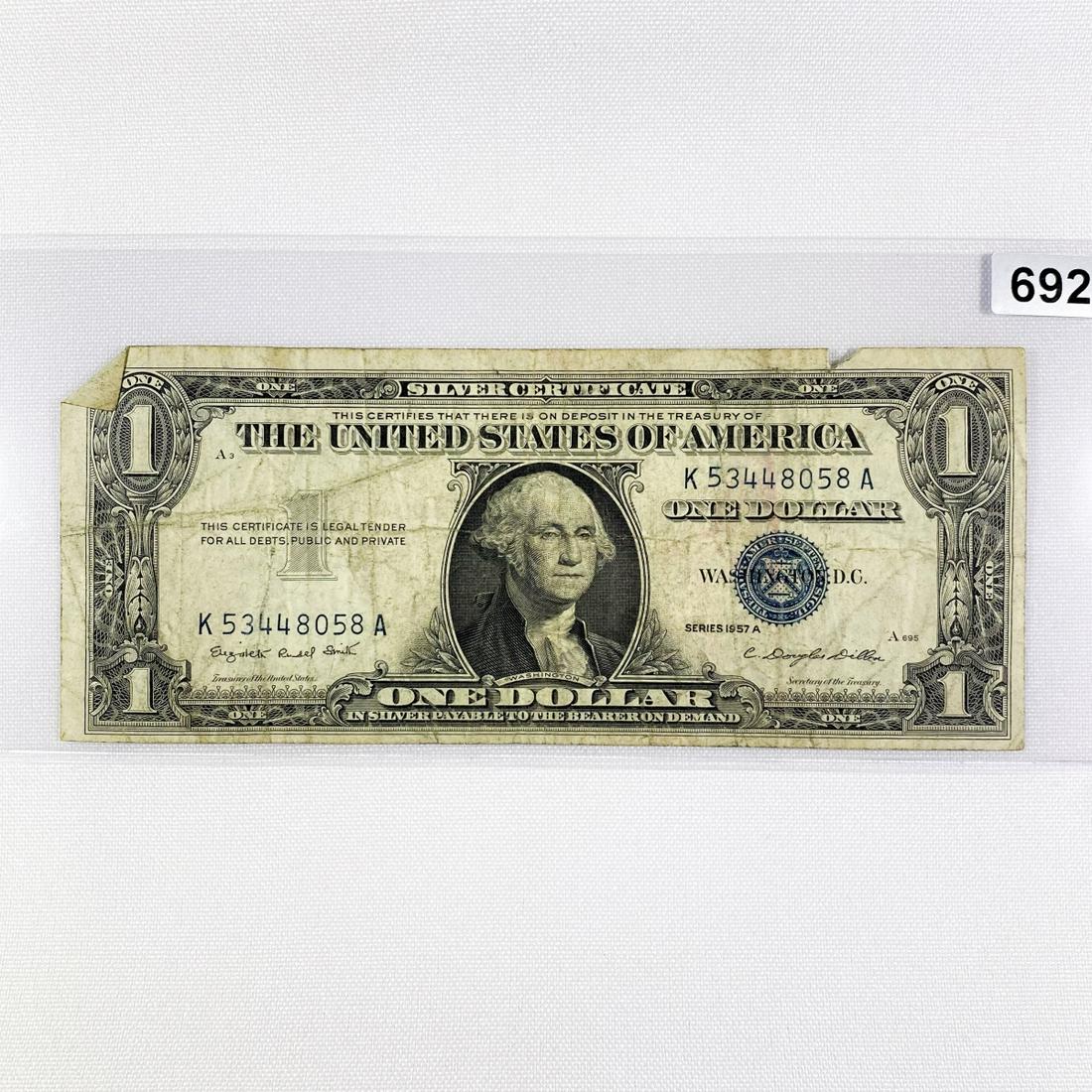 1957 A $1 Silver Certificate LIGHLTY CIRCULATED (1 of 2)