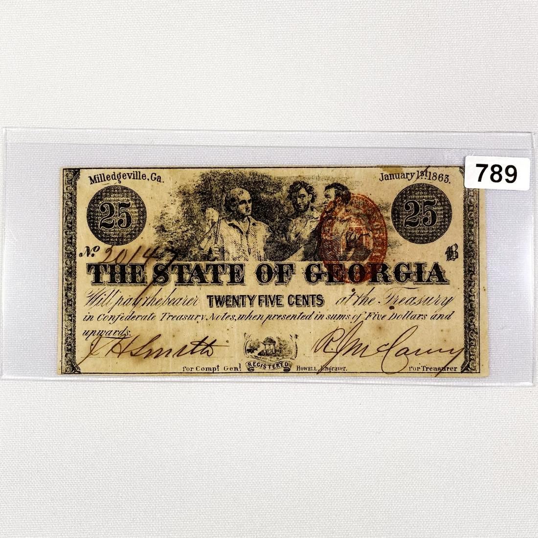 1863 Series 25c Confederate Fractional Currency (1 of 2)
