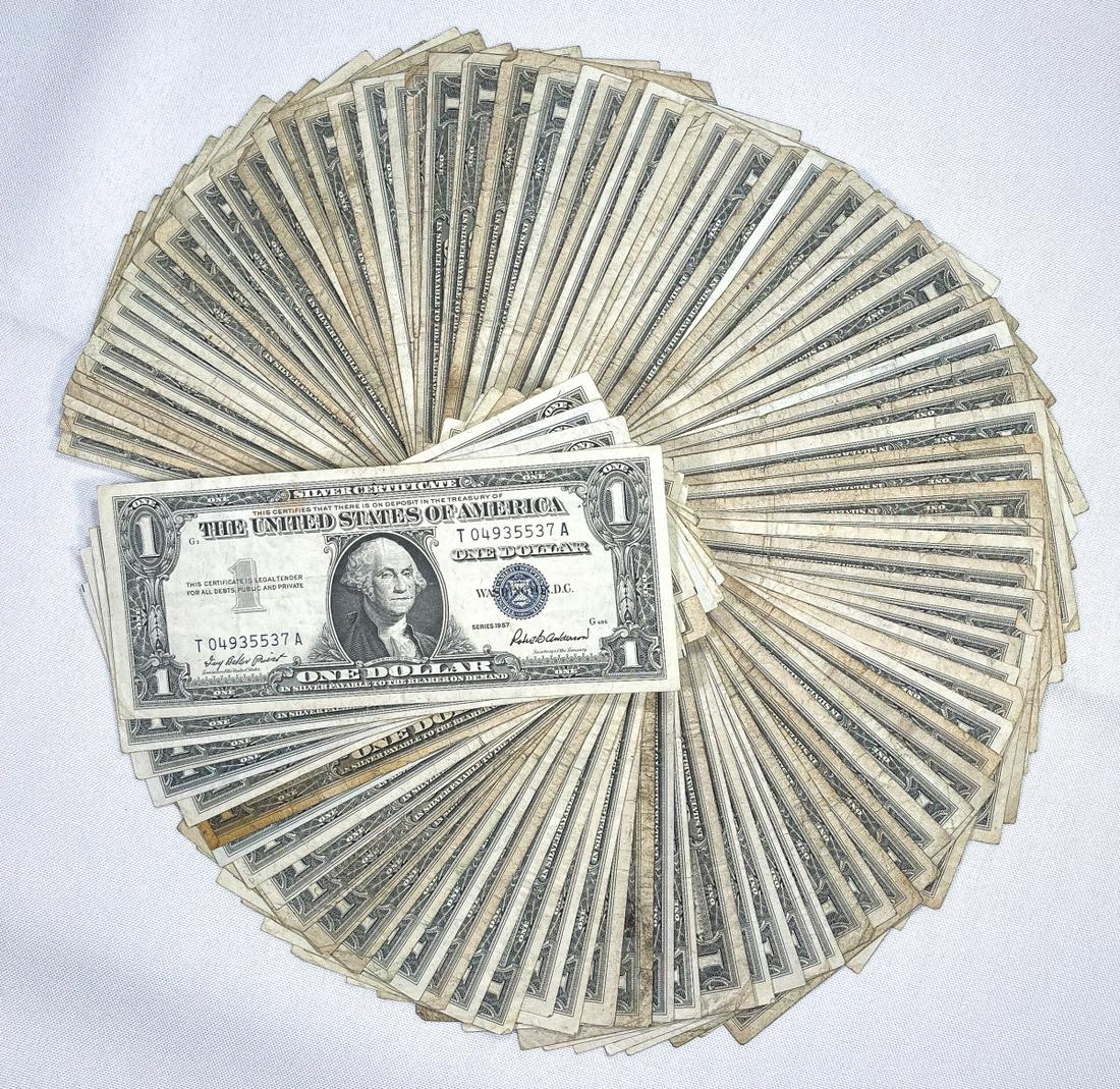 193557 100 Silver Cert. CIRC  UNC (1 of 2)