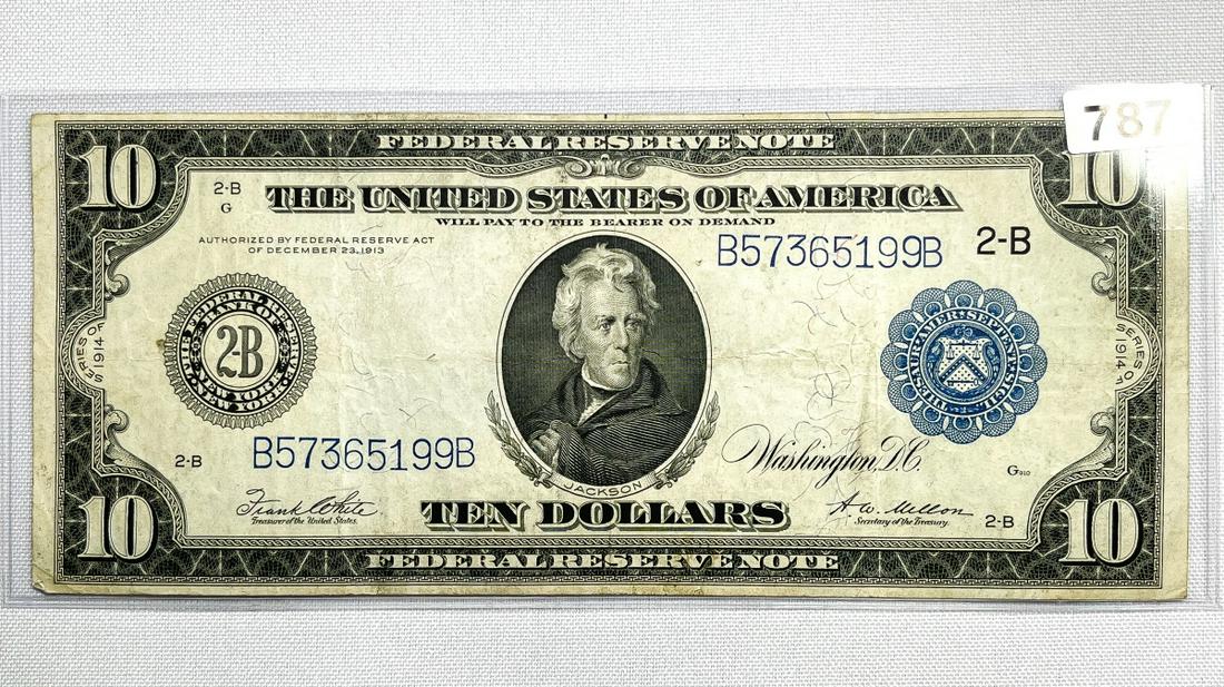 1914 LG $10 Federal Reserve Note CLOSELY UNC (1 of 2)