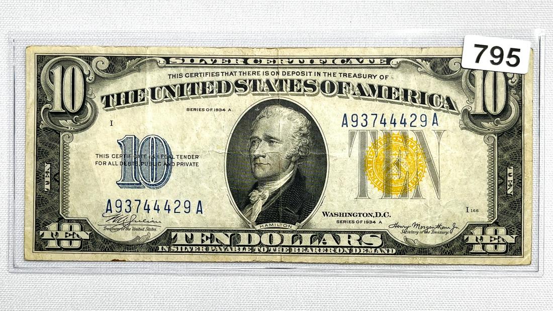 1934 WWII N Africa $10 Silver Certificate C (1 of 2)