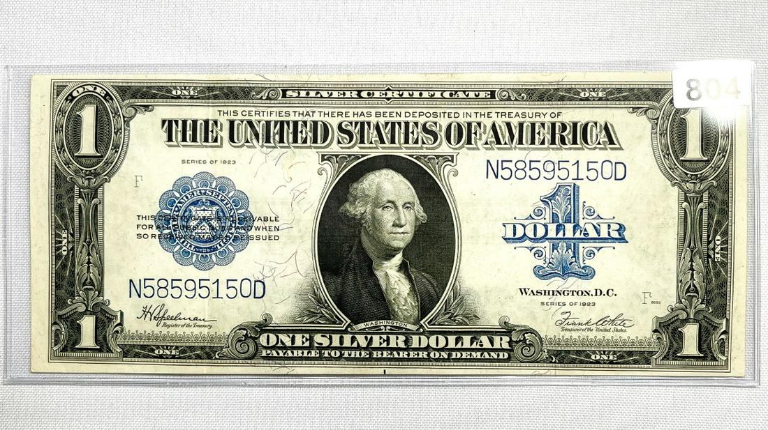1923 LG $1 Silver Certificate CLOSELY UNC (1 of 2)