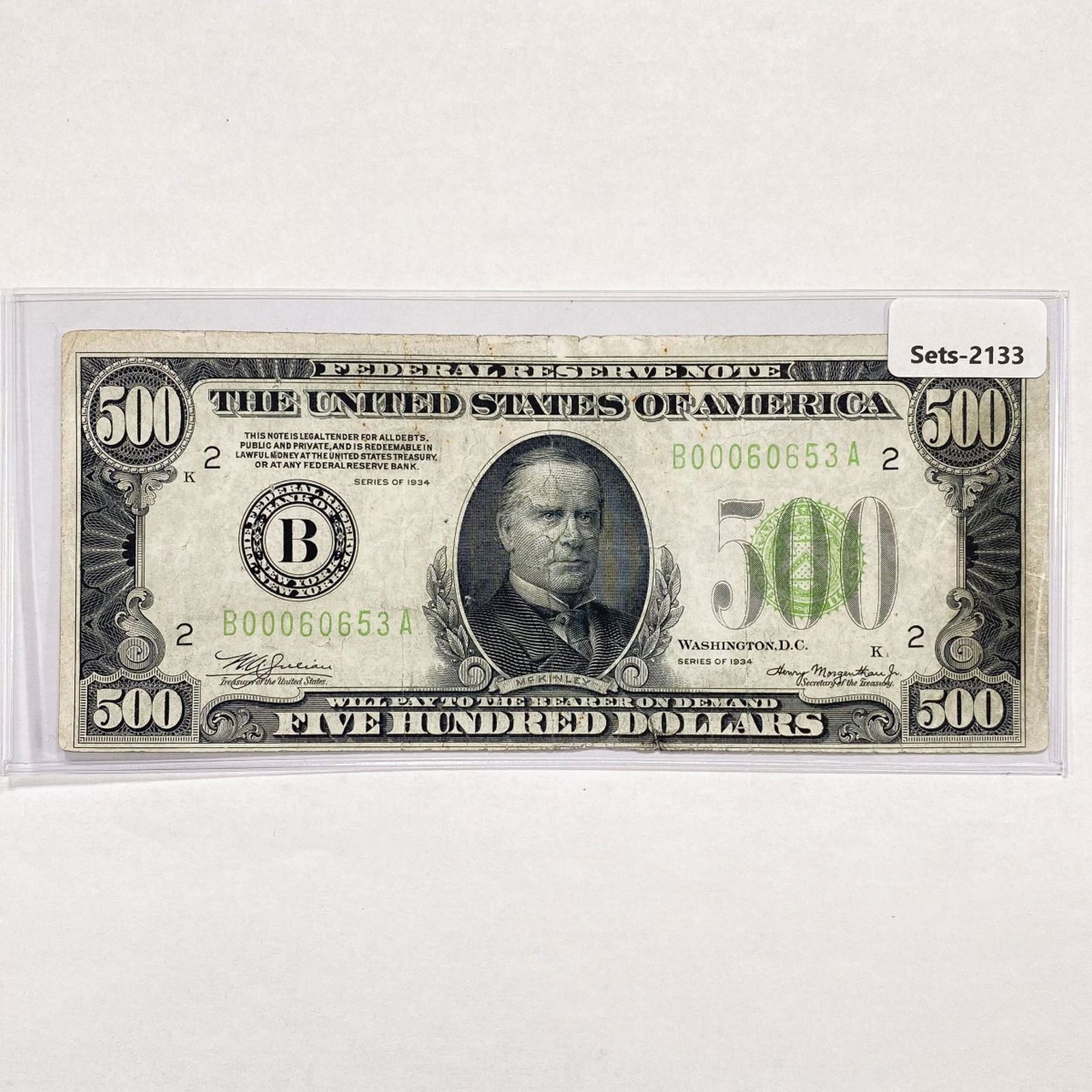 1934 $500 Five Hundred Dollar Fed. Reserve Note (1 of 2)