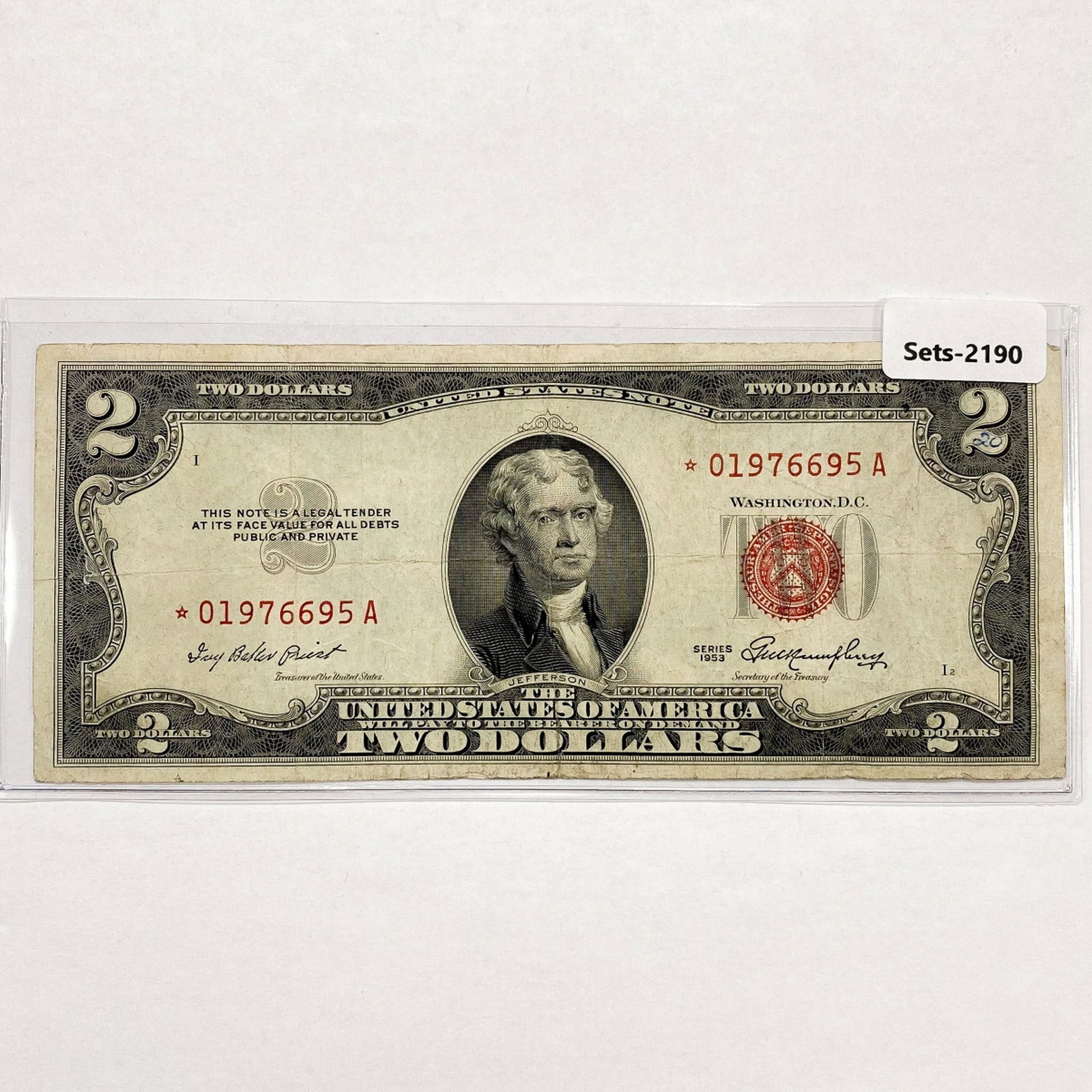 1953 Star Note $2 Legal Tender Note (1 of 2)