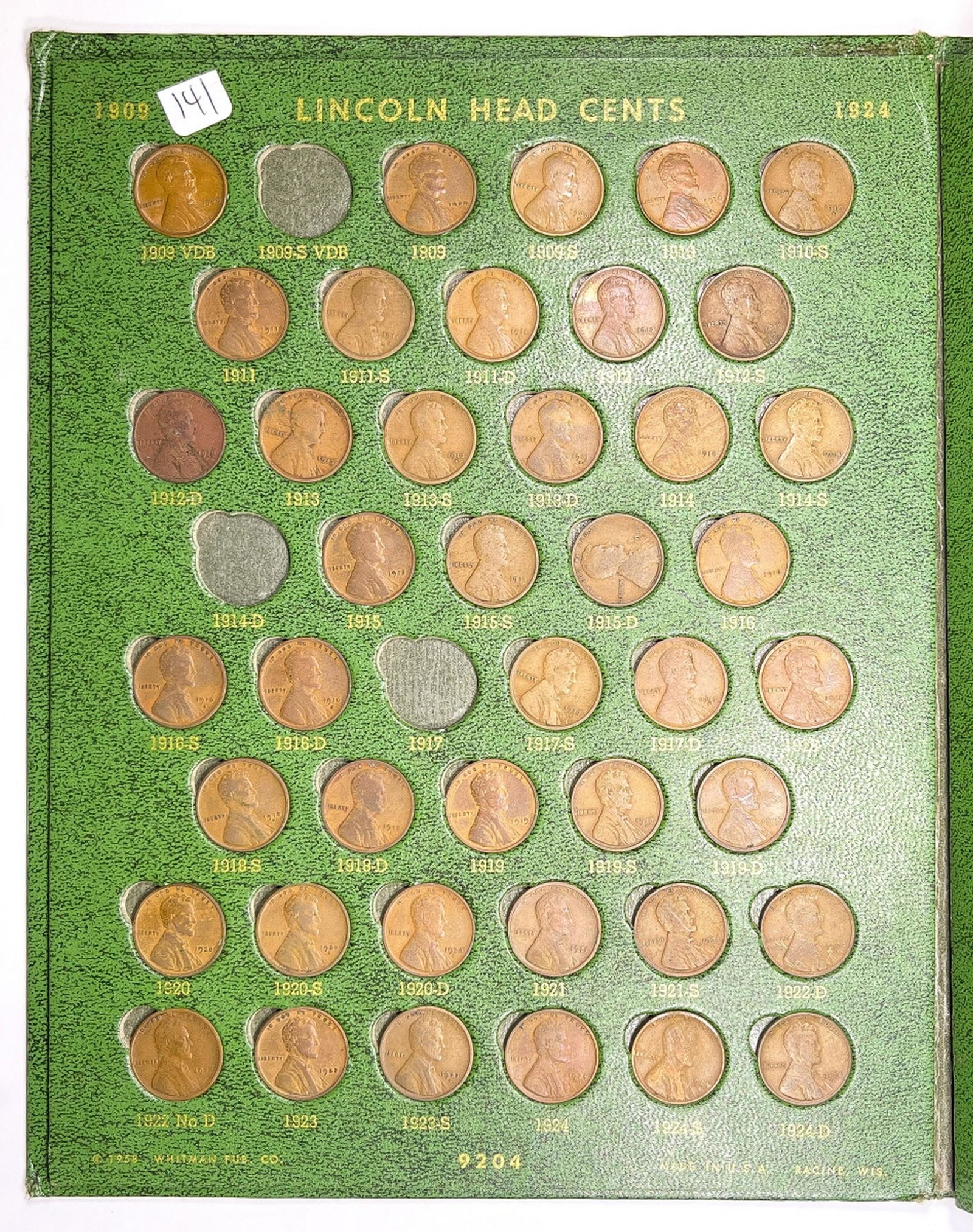 1909-1958 Lincoln Head Cent Book (141) - (1 of 5)
