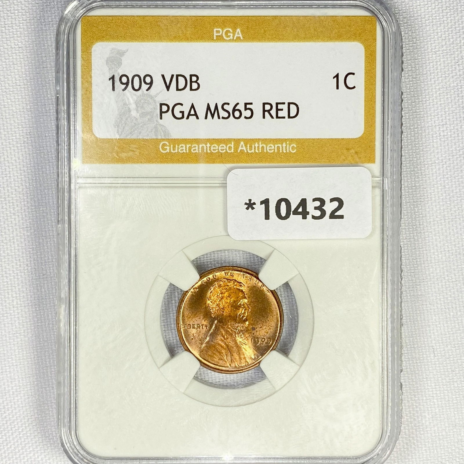 1909 VDB Wheat Cent PGA-MS65 RED (1 of 2)