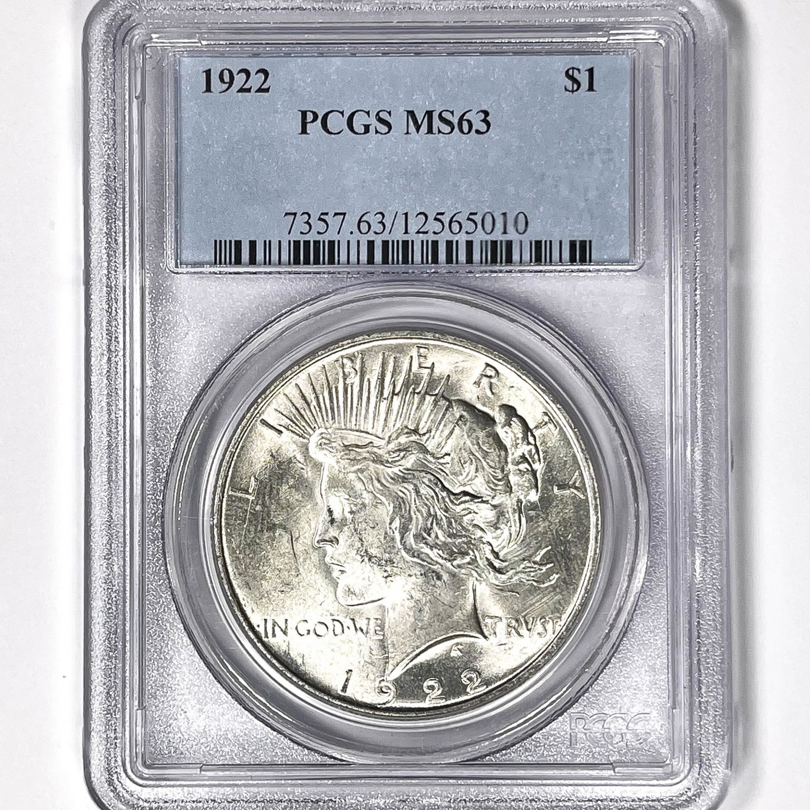 1922 Silver Peace Dollar PCGS-MS63 (1 of 2)