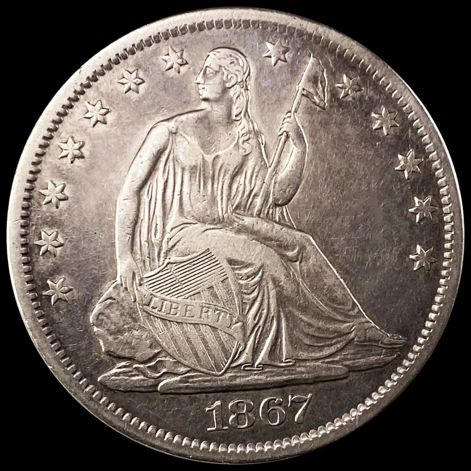 1867-S Seated Liberty Half Dollar CLOSE UNC (1 of 2)