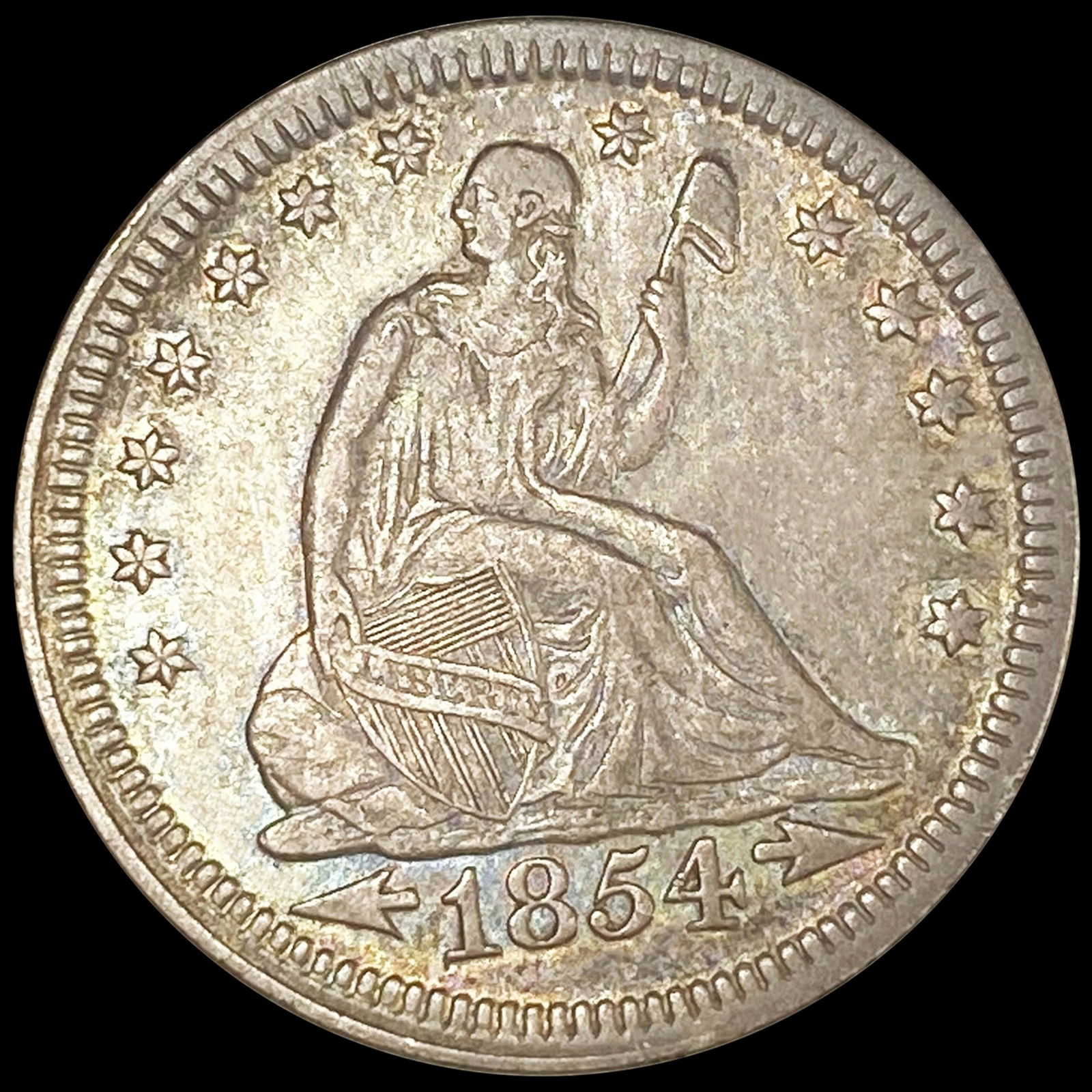 1854 Arrows Seated Liberty Quarter UNCIRCULATED (1 of 2)