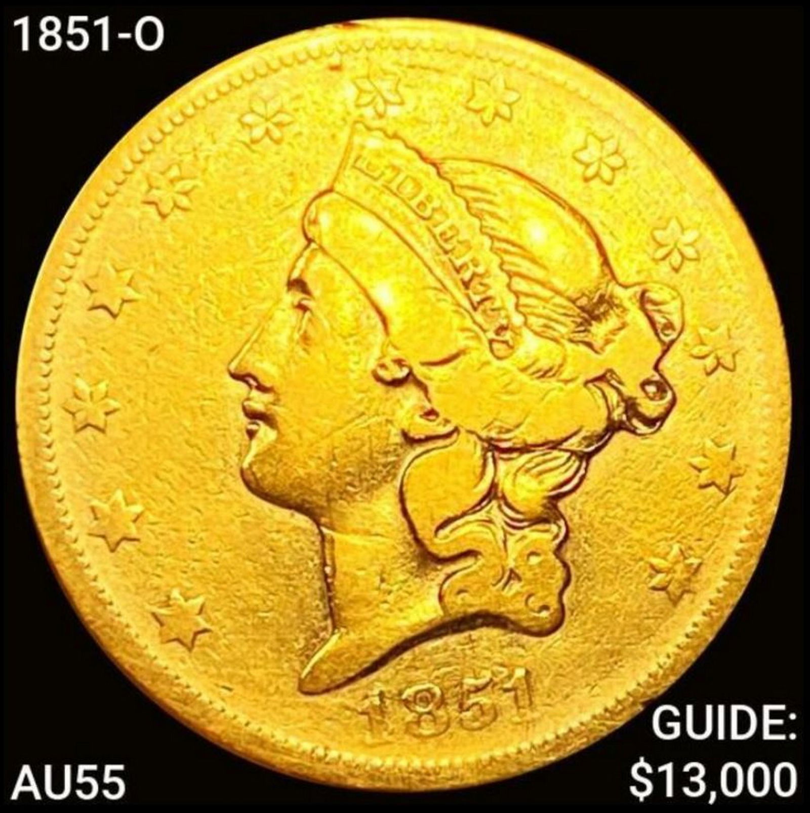 1851-O $20 Gold Double Eagle CHOICE AU (1 of 2)