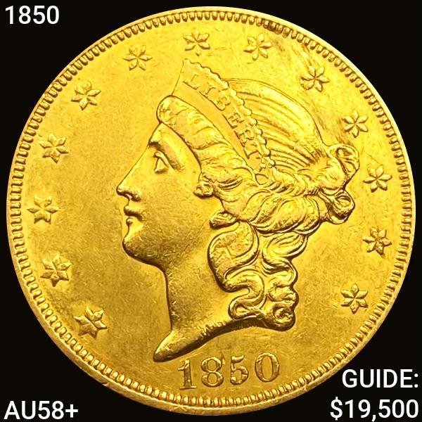 1850 $20 Gold Double Eagle CHOICE AU + (1 of 2)