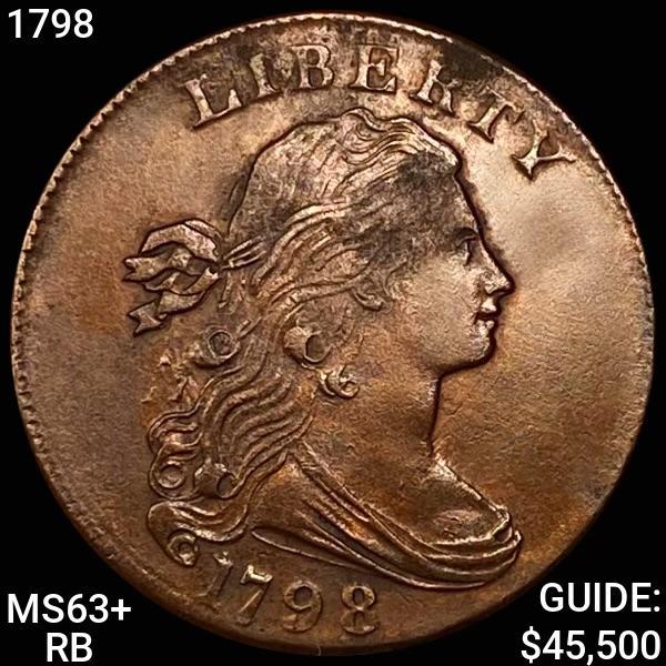 1798 Draped Bust Large Cent CHOICE BU + RB (1 of 2)