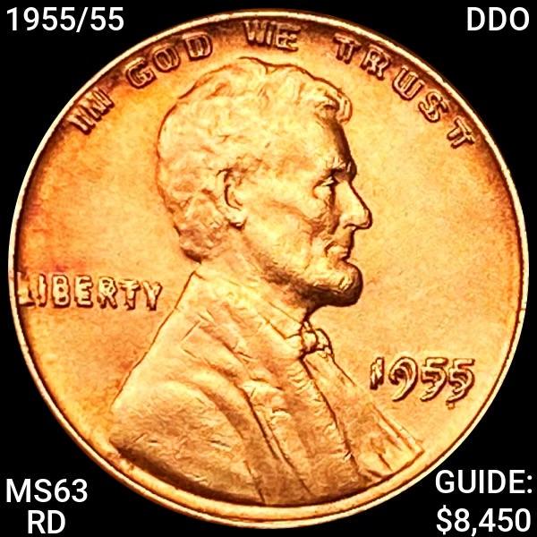 1955/55 DDO Lincoln Wheat Cent CHOICE BU RD (1 of 2)