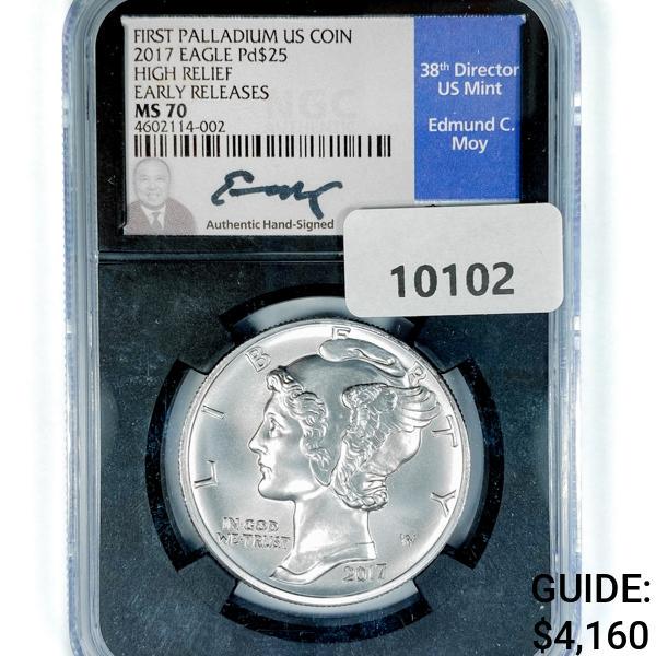 2017 $25 1 oz American Palladium Eagle NGC MS70: 2017 $25 1 oz American Palladium Eagle NGC MS70