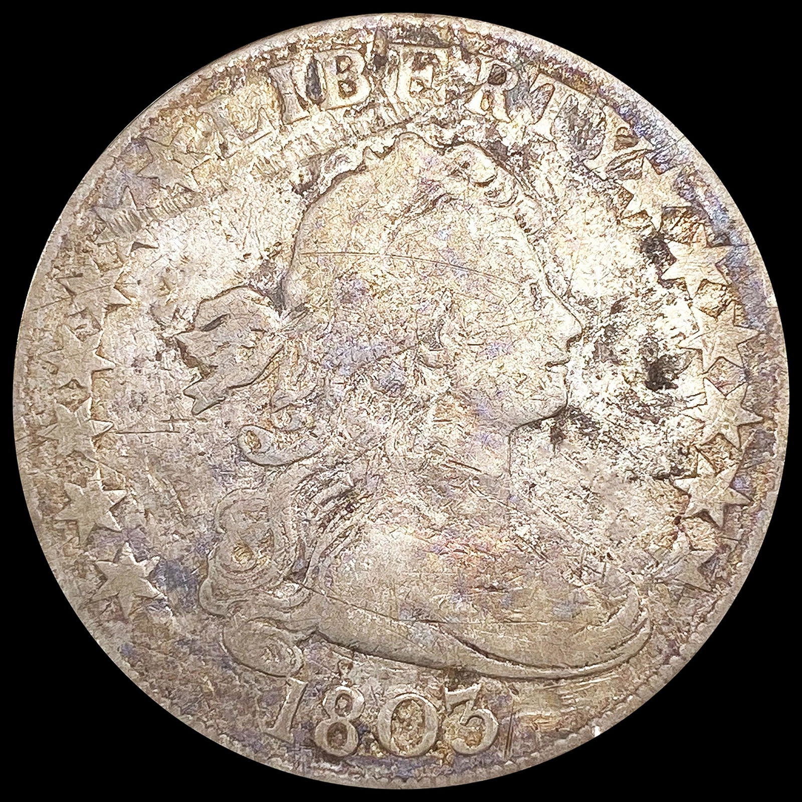 1803 Lrg 3 Draped Bust Half Dollar NICELY CIRC (1 of 2)